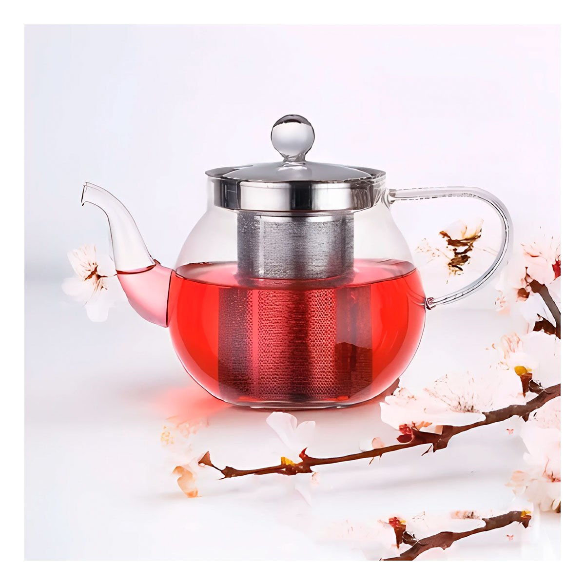 PACK2 TETERA CIRCULAR DE COCINA 900ML TRANSPARENTE CON BOROSILICATO Y ACERO Y+REGALO STICKER - 5