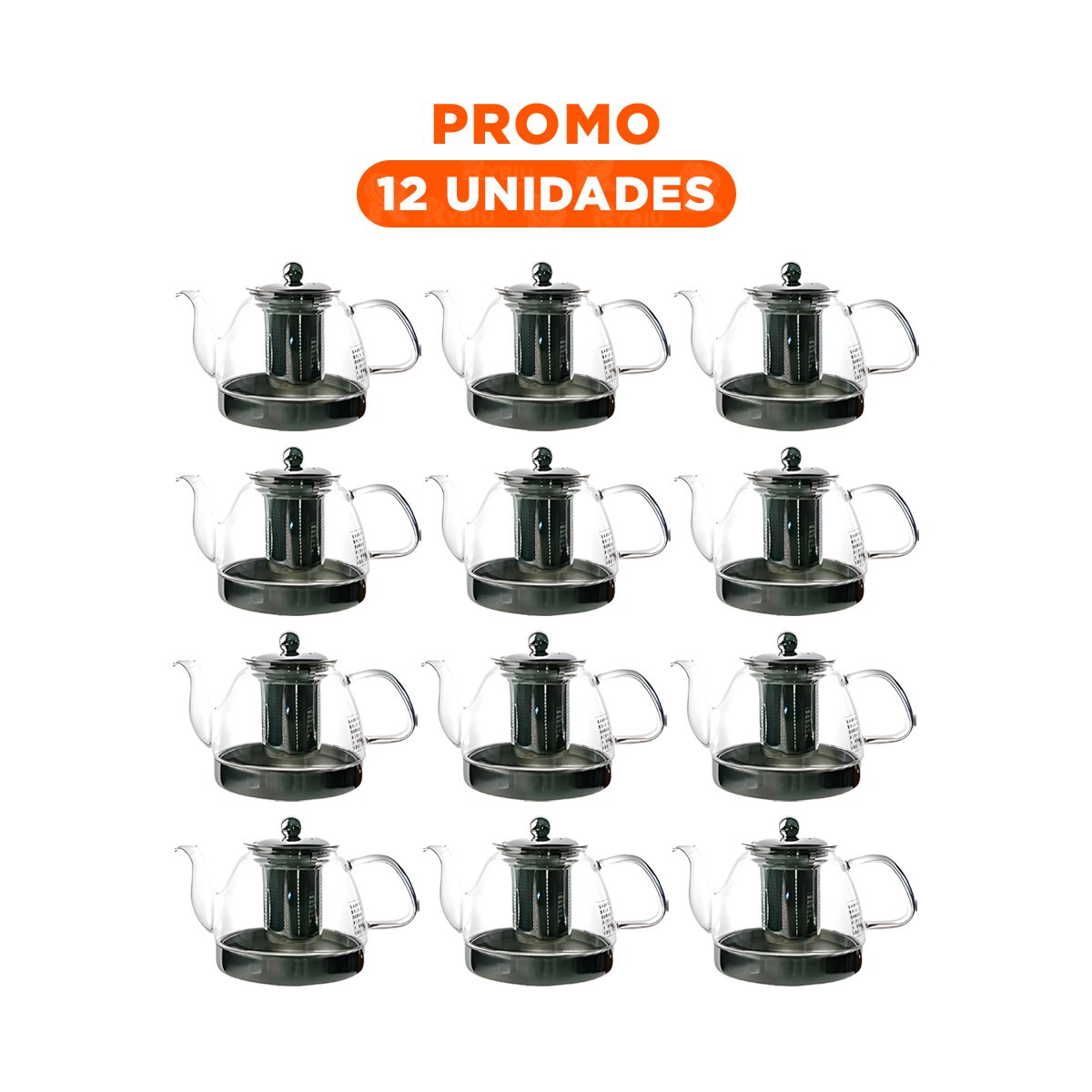 PACK12 HERVIDOR CON FILTRO INTEGRADO 800ML E163 TRANSPARENTE - 1
