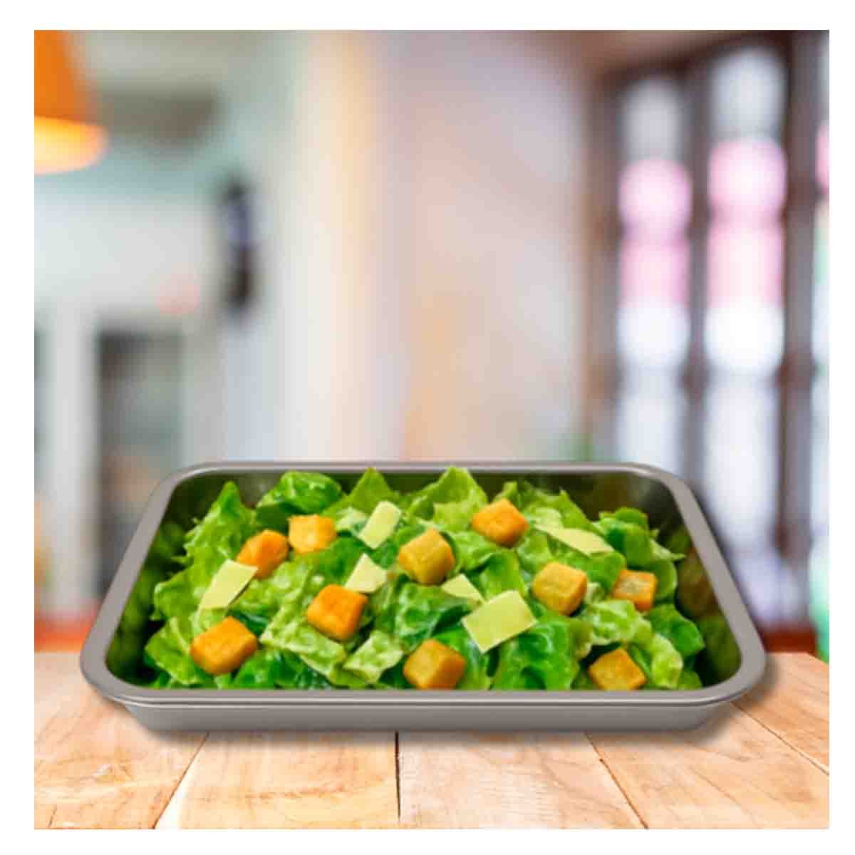 PACK4 CHAROLA DE COCINA RECTANGULAR PLATEADA PARA ORGANIZAR ALIMENTOS Y PLATOS - 5