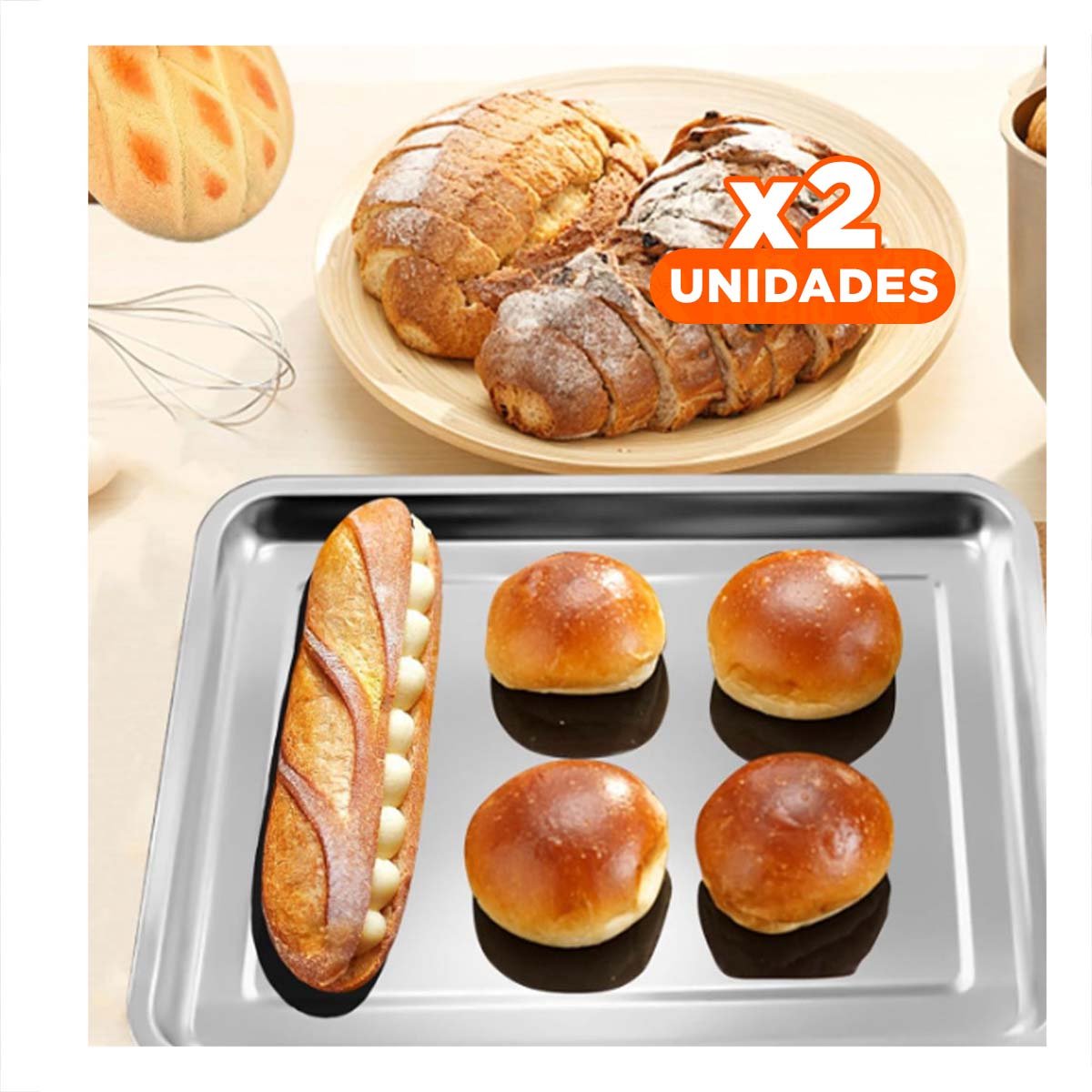 PACK2 REJILLA DE ACERO DURADERO RECTANGULAR PARA USO EN COCINA Y REUNIONES Y+REGALO STICKER - 1