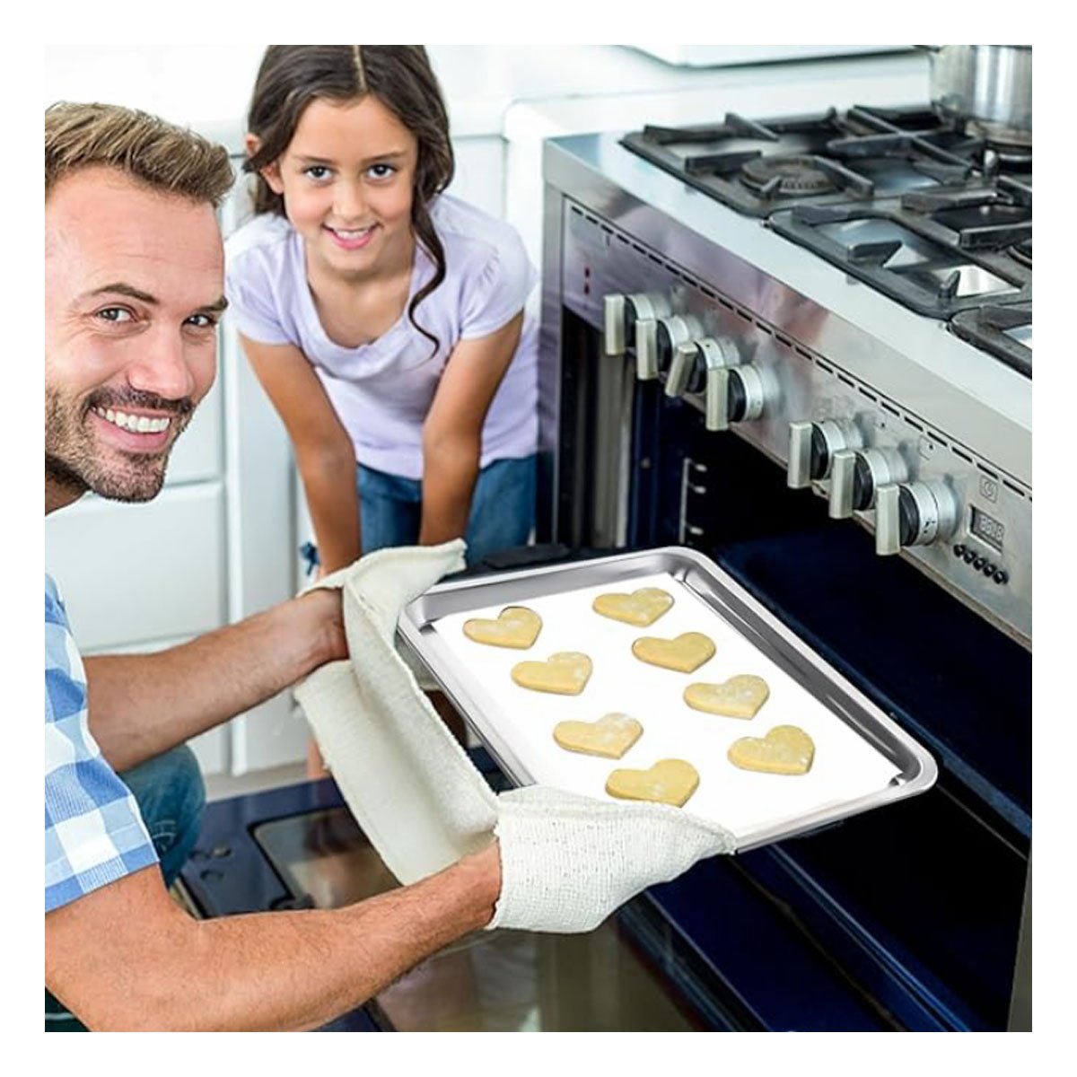 PACK2 REJILLA DE ACERO DURADERO RECTANGULAR PARA USO EN COCINA Y REUNIONES Y+REGALO STICKER - 5