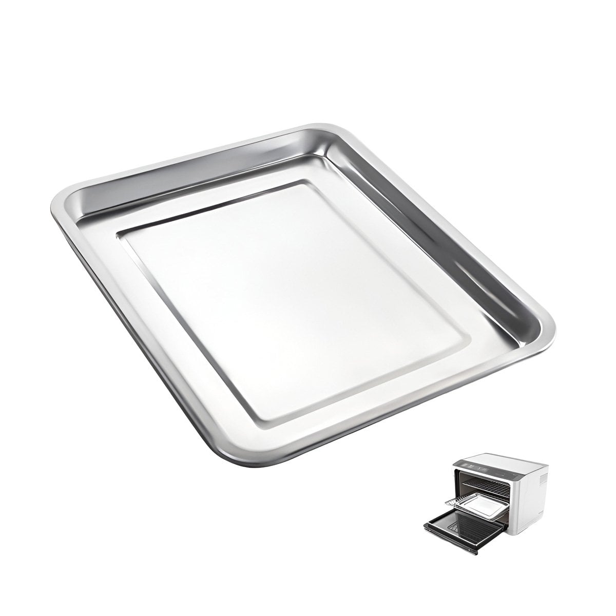 PACK4 CHAROLA COCINA MODERNA DE ACERO PARA HOGAR Y DECORACION PLATEADA Y+PAPEL REGALO - 3