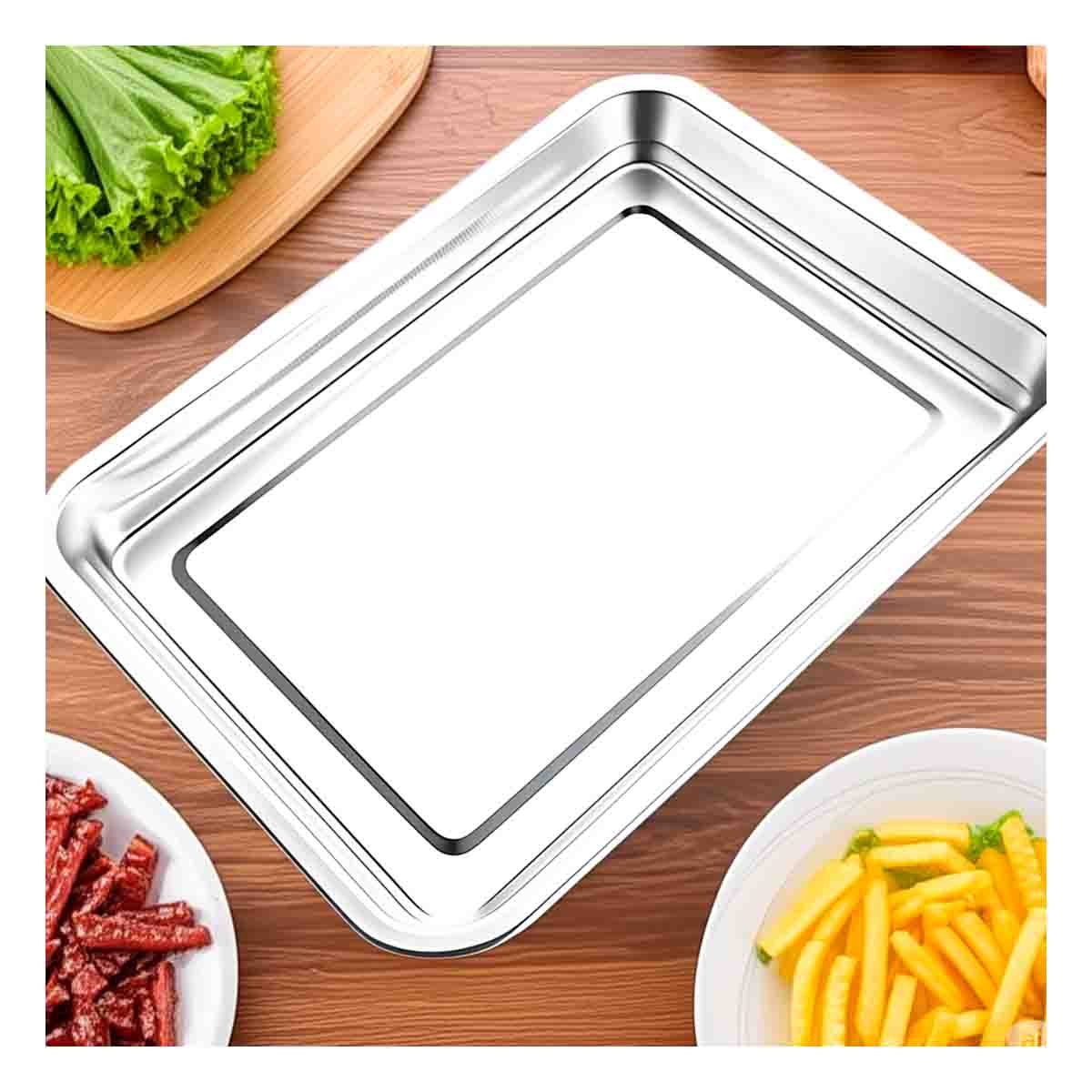 PACK4 BASE DE COCINA RECTANGULAR PLATEADA PARA PRESENTAR PLATOS Y SNACKS Y+REGALO STICKER - 5
