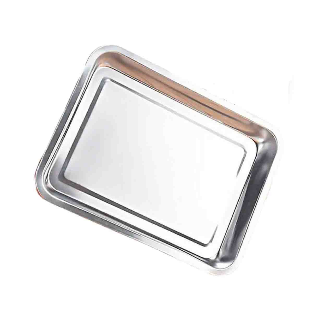 PACK12 CHAROLA DE SERVIR RECTANGULAR PLATEADA PARA PRESENTAR PLATOS Y POSTRES Y+REGALO STICKER - 2