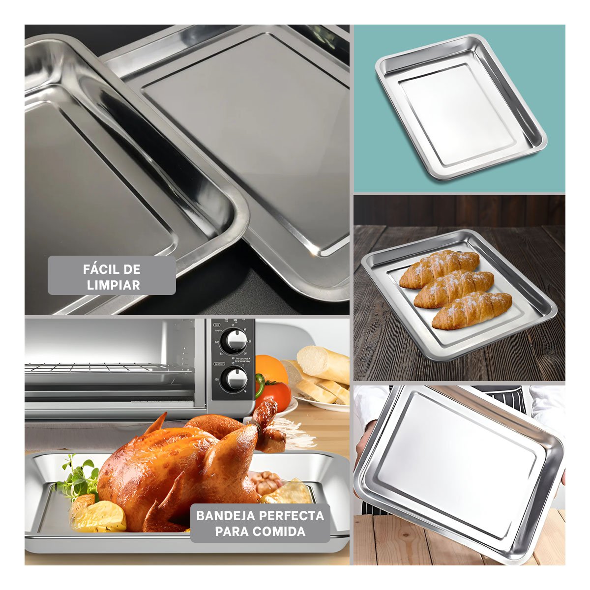 PACK2 SOPORTE VERSATIL DE ACERO PARA COCINA HOGAR Y DECORACION PLATEADA Y+PAPEL REGALO - 3
