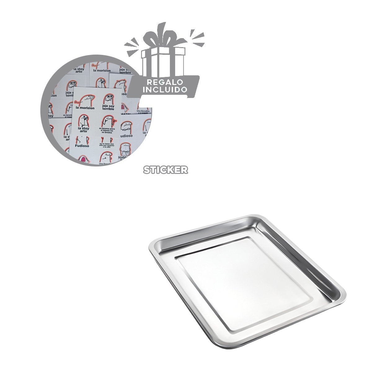 TABLERO GRANDE RECTANGULAR DE ACERO PLATEADO PARA ORGANIZAR Y PRESENTAR Y+REGALO STICKER - 1