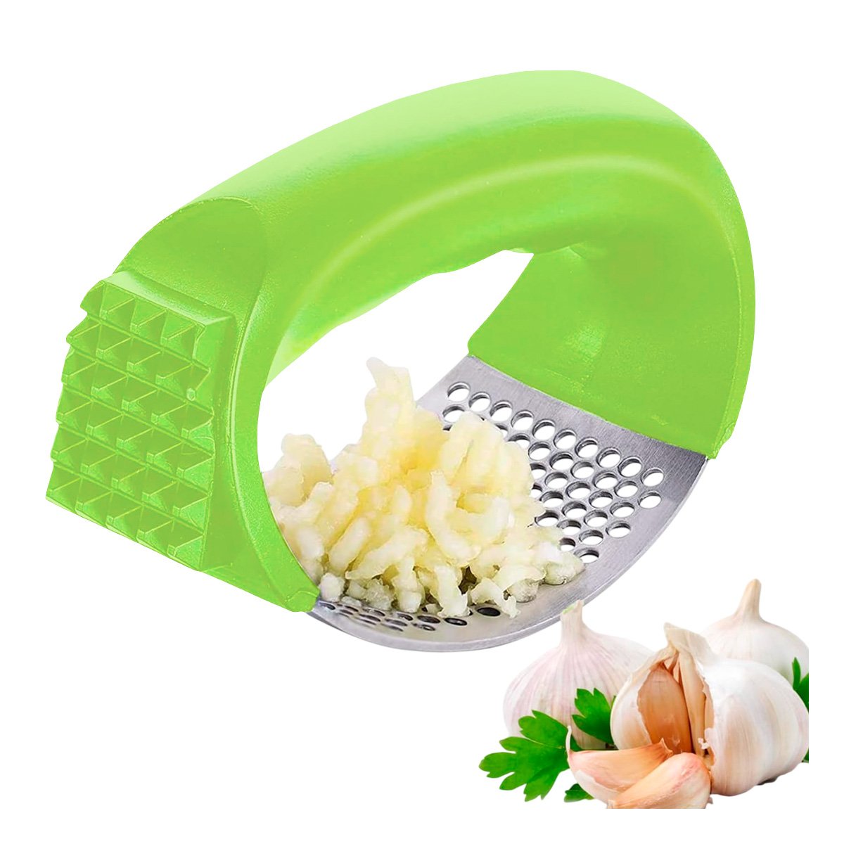 PACK2 TRITURADOR VERDE LIMON Y PLATEADO CON MANGO DE PLASTICO PARA COCINA Y+REGALO STICKER - 2