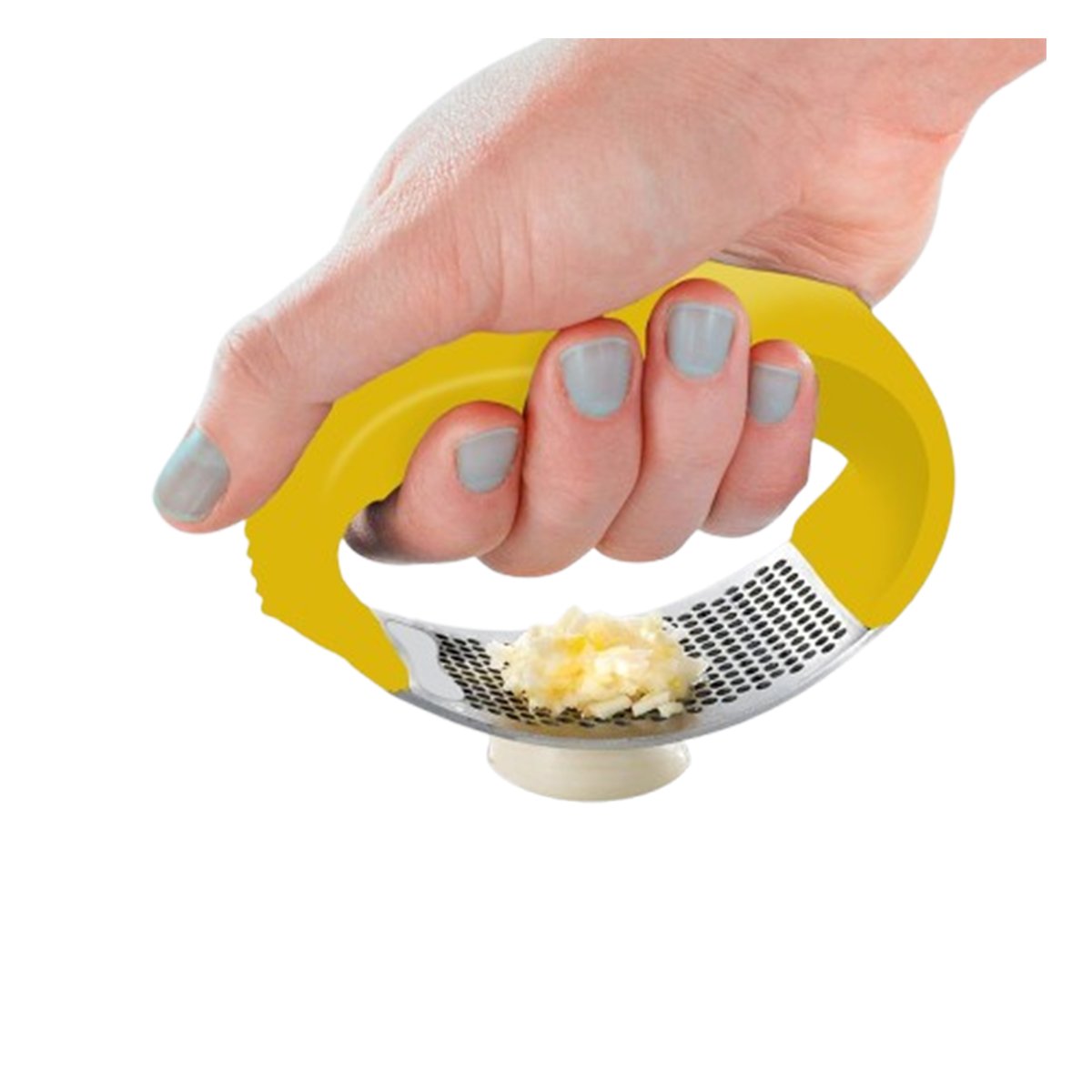 PACK2 TRITURADOR AMARILLO Y PLATEADO CON MANGO DE PLASTICO PARA COCINA MODERNA Y+REGALO STICKER - 2