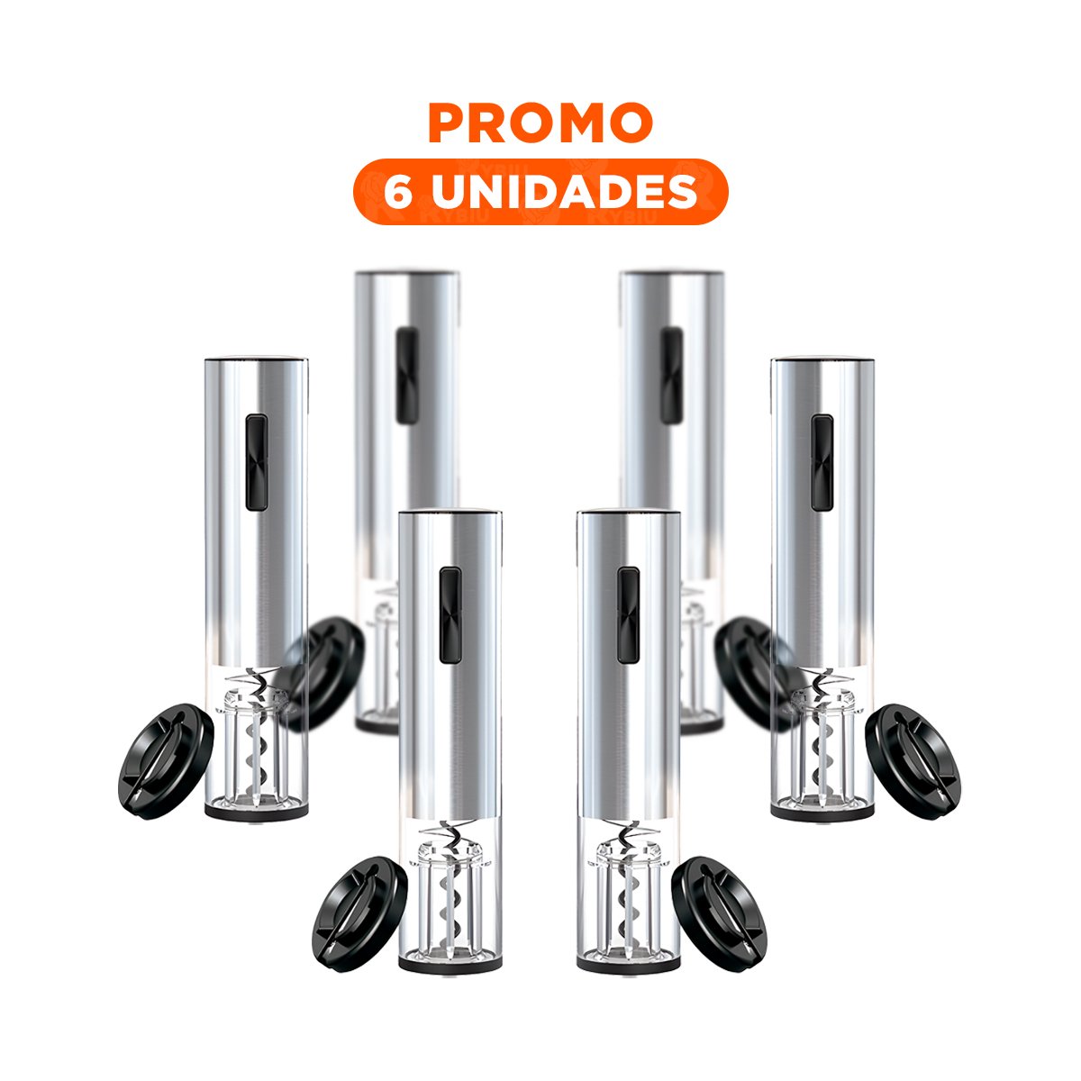 PACK6 SET ELECTRICO CON ACCESORIOS FUNCIONALES Y BASE COMPACTA EN PLATEADO CAJA GUINDA - 1