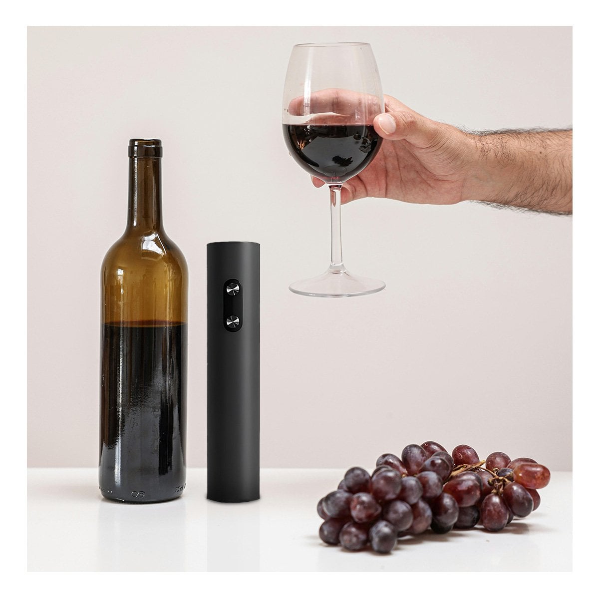 PACK6 SET ELECTRICO DE COLOR NEGRO Y CAJA GUINDA PARA BOTELLAS DE VINO - 2