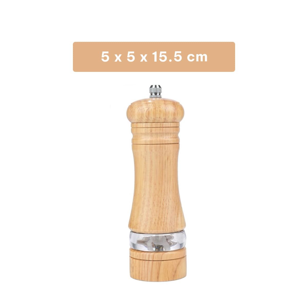 PACK6 PICADOR DE CONDIMENTOS 5X15.5 CM FRANJA METAL Y MADERA NATURAL RESISTENTE - 4