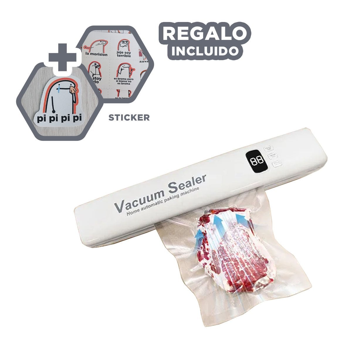 DISPOSITIVO ELECTRICO PARA SELLAR AL VACÍO BLANCO DURABLE Y EFICIENTE Y+REGALO STICKER - 1