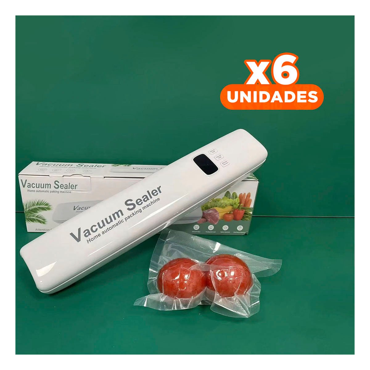 PACK6 SISTEMA ELECTRICO PARA SELLAR AL VACÍO BLANCO PRACTICO Y EFICIENTE Y+REGALO STICKER - 1