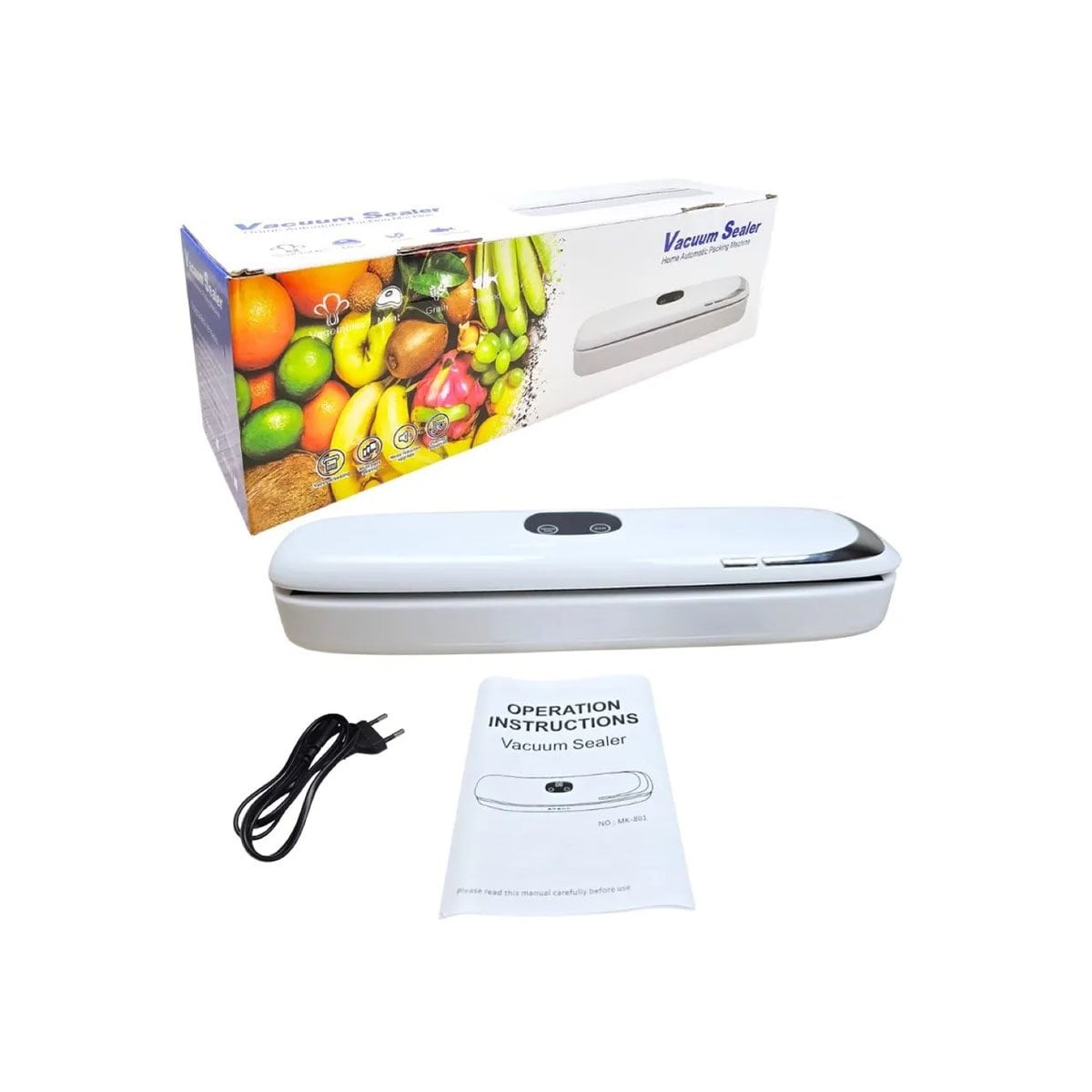PACK2 SISTEMA ELECTRICO PARA SELLAR AL VACÍO BLANCO Y PLATEADO FACIL DE USAR Y+REGALO STICKER - 2