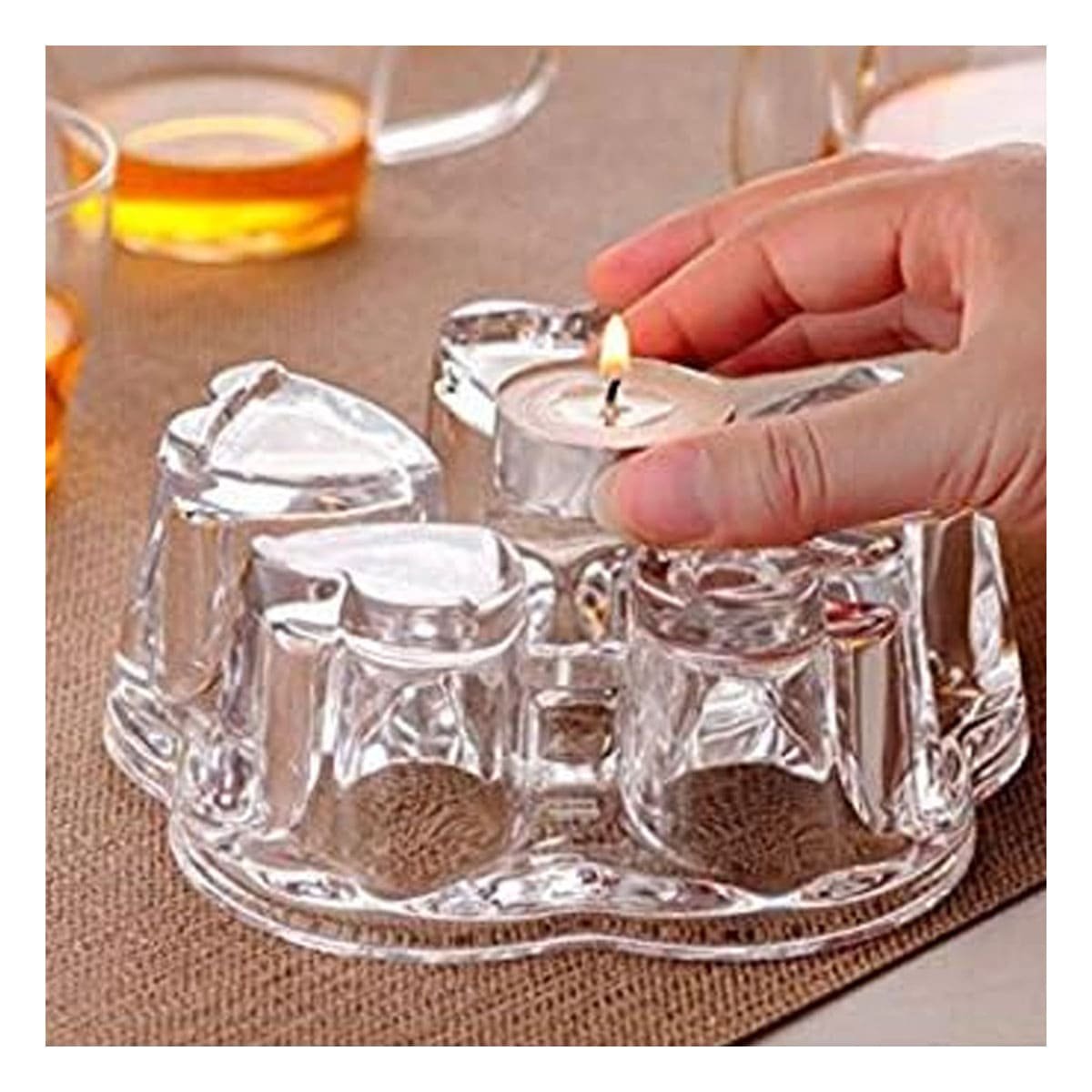 SOPORTE DE COLOR TRANSPARENTE PARA MESA CON FORMA DE CORAZON Y TETERA - 1