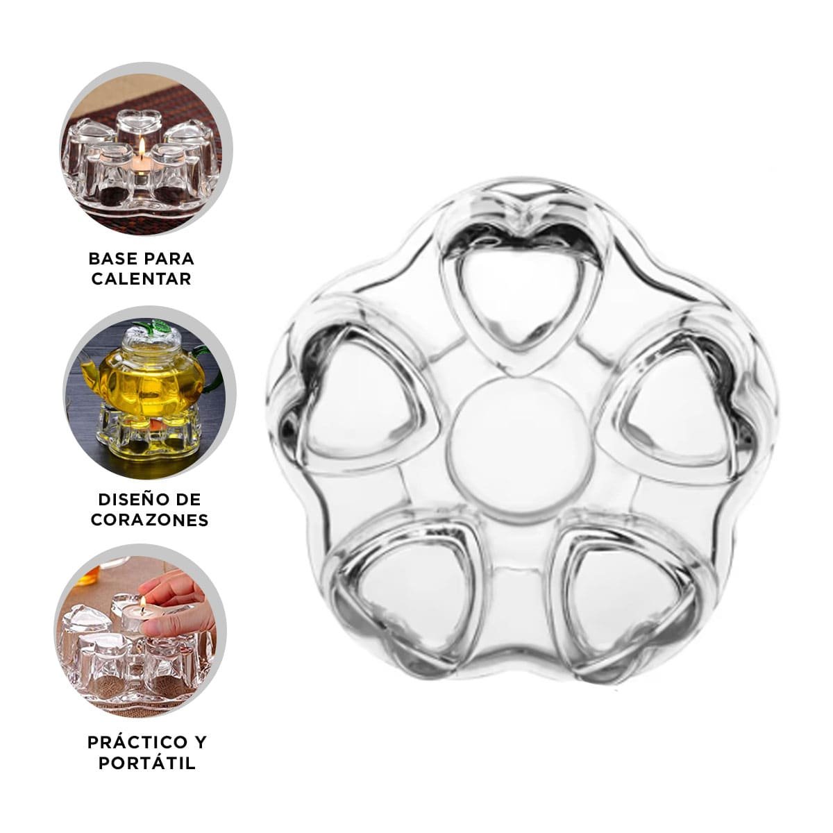 SOPORTE DE COLOR TRANSPARENTE PARA MESA CON FORMA DE CORAZON Y TETERA - 3
