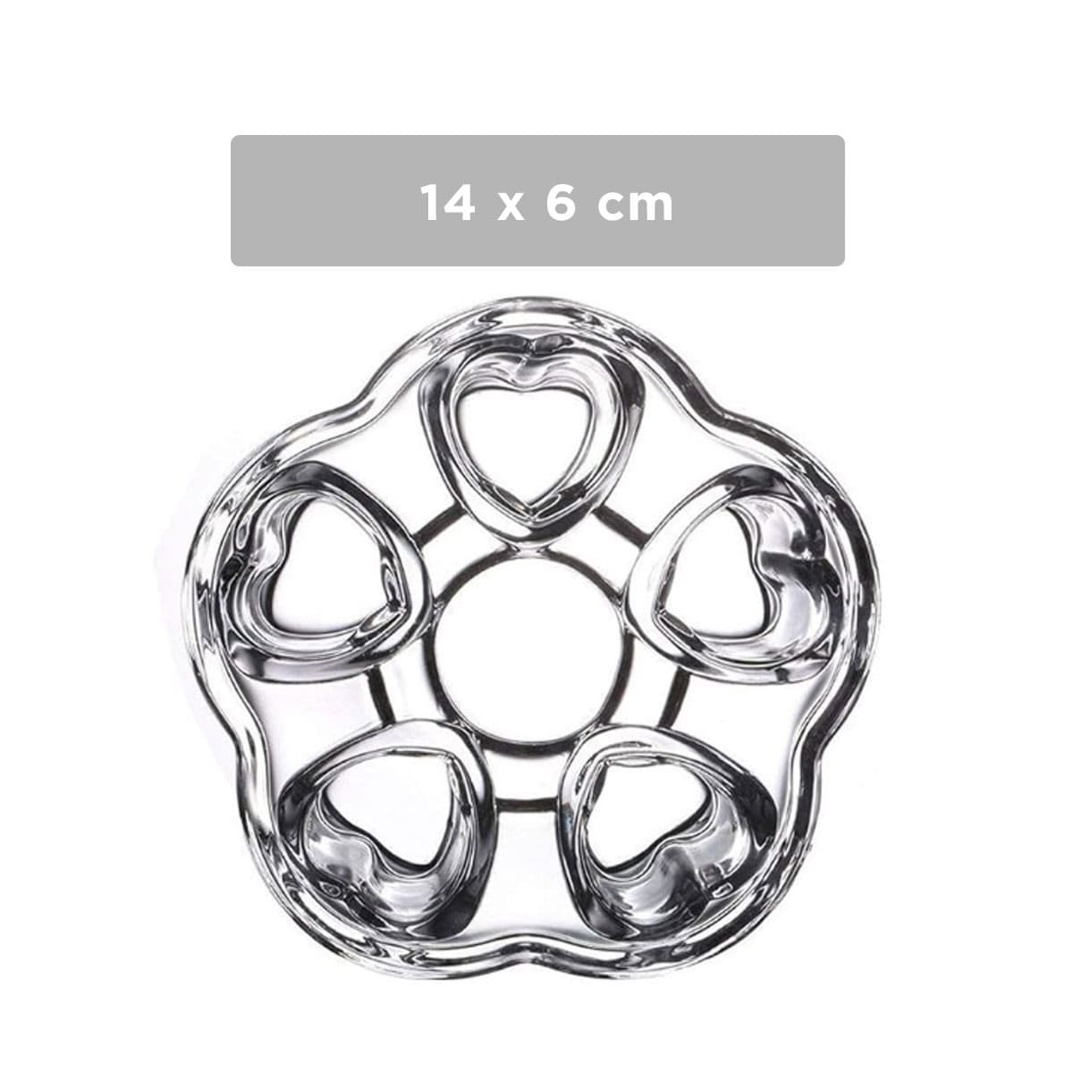 SOPORTE DE PRESENTACION DE COLOR TRANSPARENTE CON FORMA DE CORAZON Y+LIGAS REGALO - 4