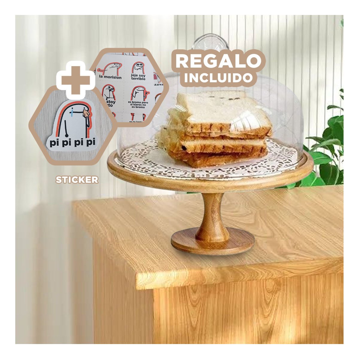 PACK4 BASE DE CUPCAKE CON CUPULA DE 24CM Y+REGALO STICKERS - 2