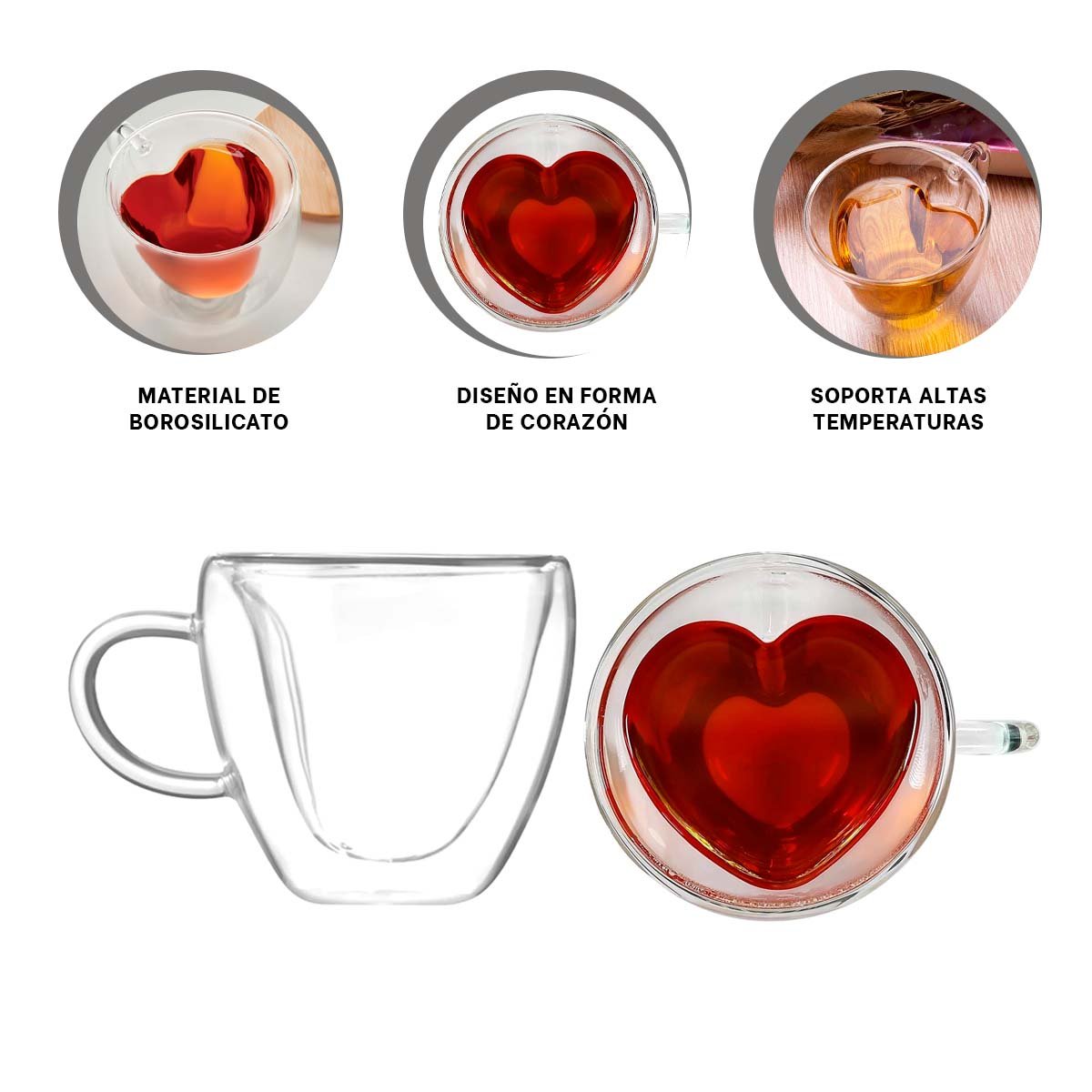 VASO DE 250ML VIDRIO TRANSPARENTE PERFIL RECTO 9X5X5CM - 3