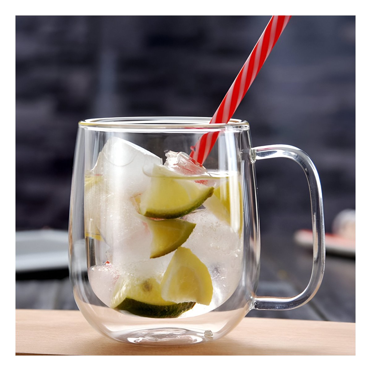 PACK4 VASO TAZA DOBLE CAPA 443ML TRANSPARENTE PARA SERVIR BEBIDAS VARIADAS Y+PAPEL REGALO - 5