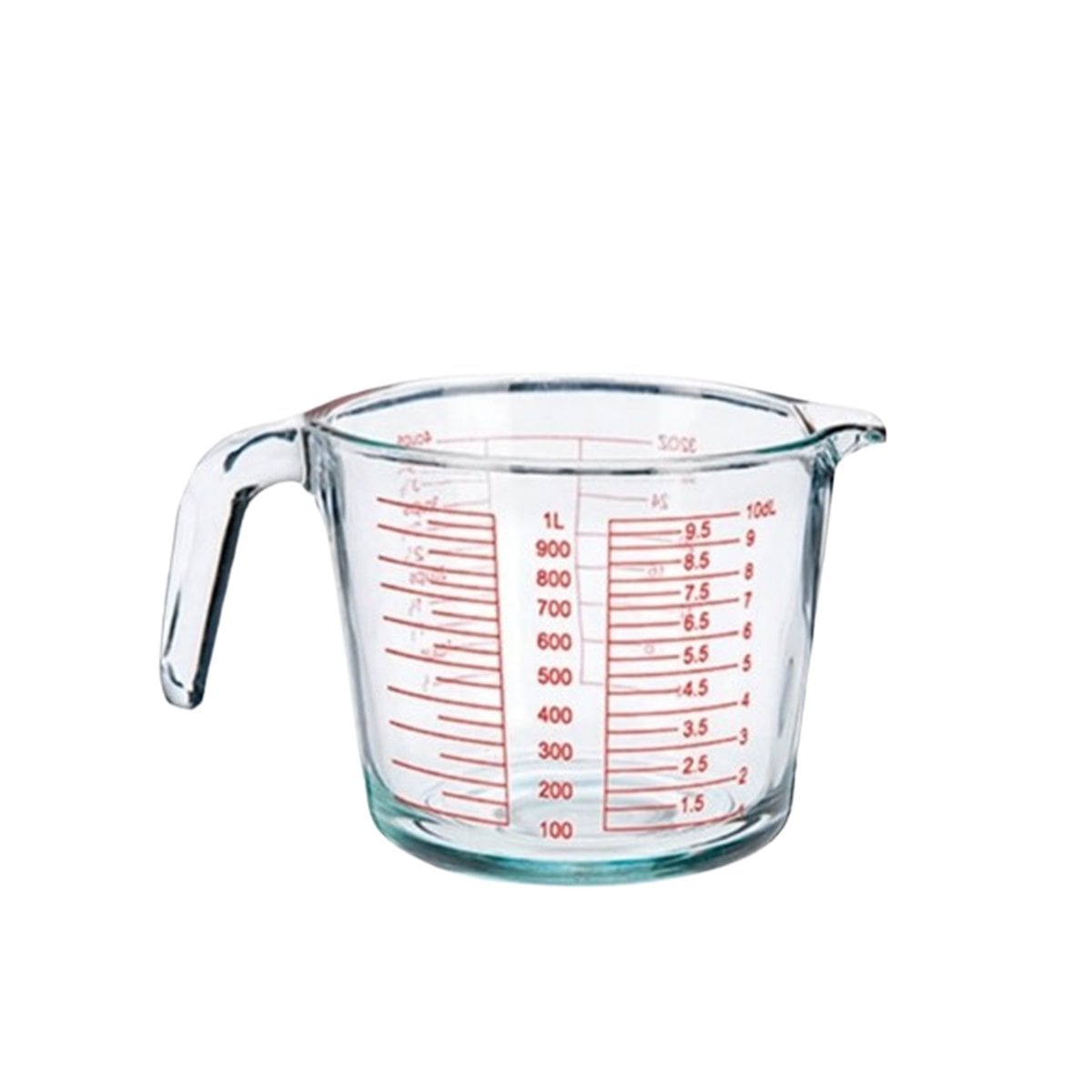 VASO MEDIDOR DE VIDRIO 1L TRANSPARENTE COMODO PARA MEDIR AGUA, LECHE Y JUGOS Y+PAPEL REGALO - 1