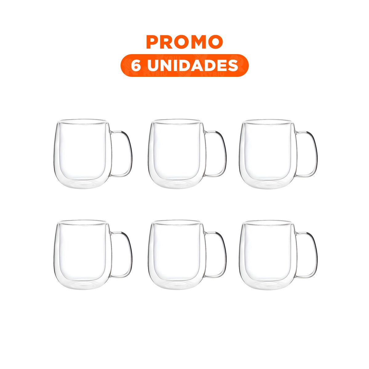 PACK6 COPO DOBLE CAPA 443ML TRANSPARENTE PARA CAFE Y TE EN CASA - 1