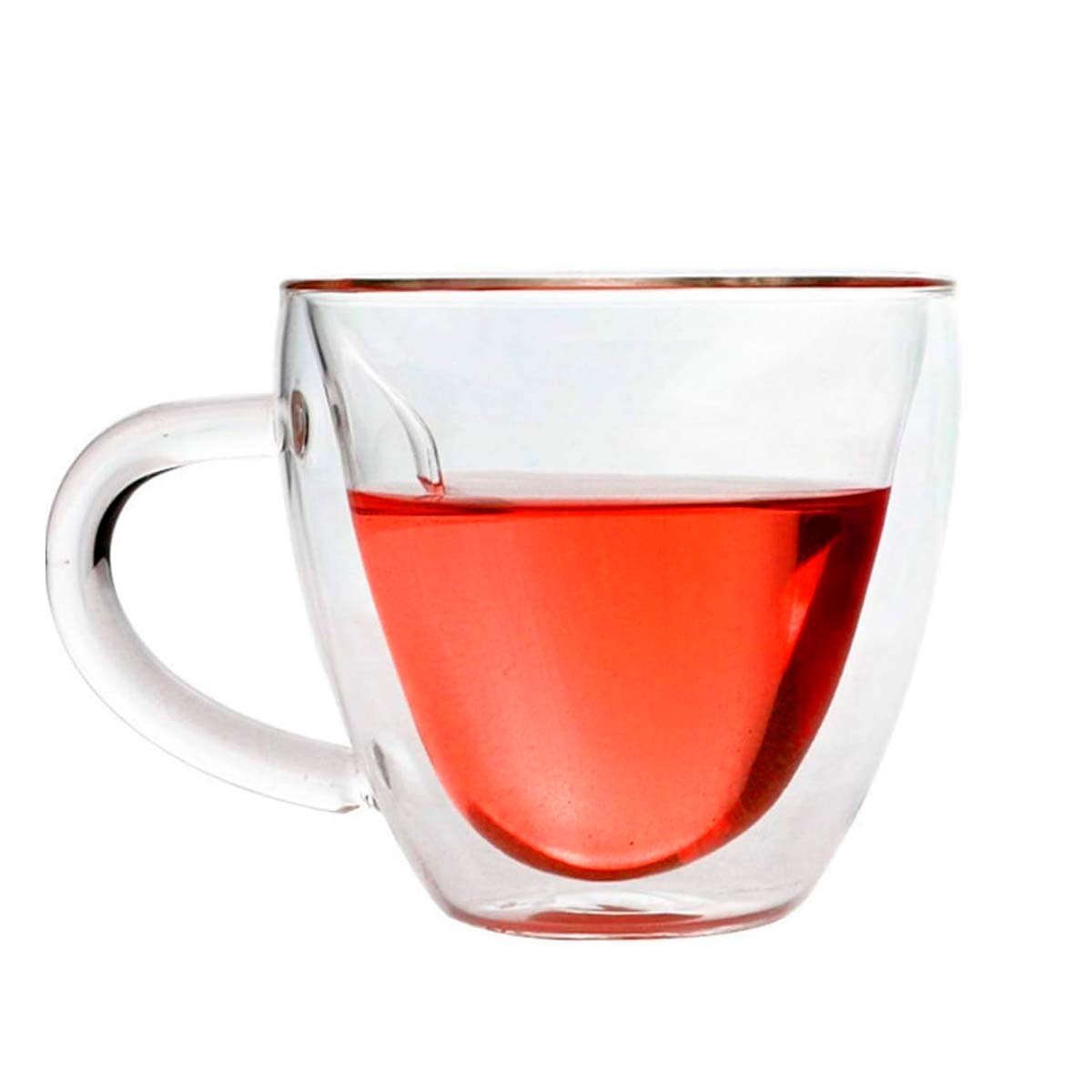 VASO EN VIDRIO CON FORMA DE CORAZON CON CAPACIDAD DE 250ML COLOR TRANSPARENTE Y+PAPEL REGALO - 1