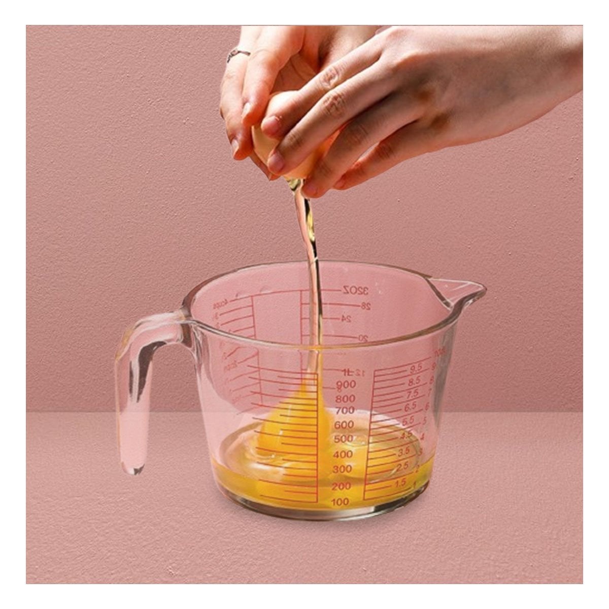PACK6 PITCHER MEDIDOR DE VIDRIO 1L COMODO PARA MEDIR AGUA, LECHE Y INGREDIENTES - 5