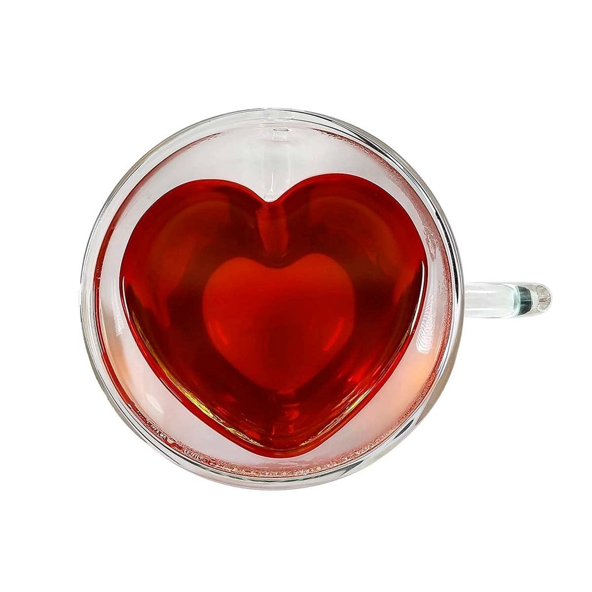 VASO FORMATO COMPACTO CON FORMA DE CORAZON VIDRIO DE 250ML TRANSPARENTE Y+LIGAS REGALO - 3