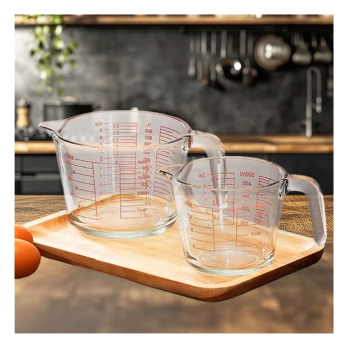 PACK4 JARRA MEDIDORA DE VIDRIO 1L VERSATIL PARA COCINA Y PREPARACION DE MEZCLAS - 2