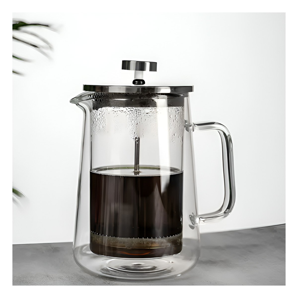 PACK2 PRENSA DE COLOR TRANSPARENTE 350ML PARA CAFE EN BOROSILICATO Y ACERO - 2