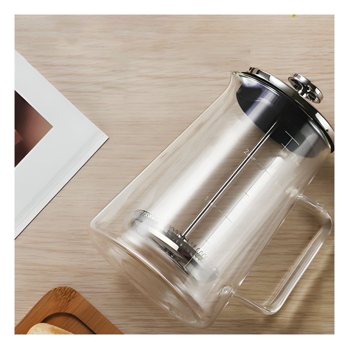 PACK2 PRENSA DE COLOR TRANSPARENTE 350ML PARA CAFE EN BOROSILICATO Y ACERO - 3