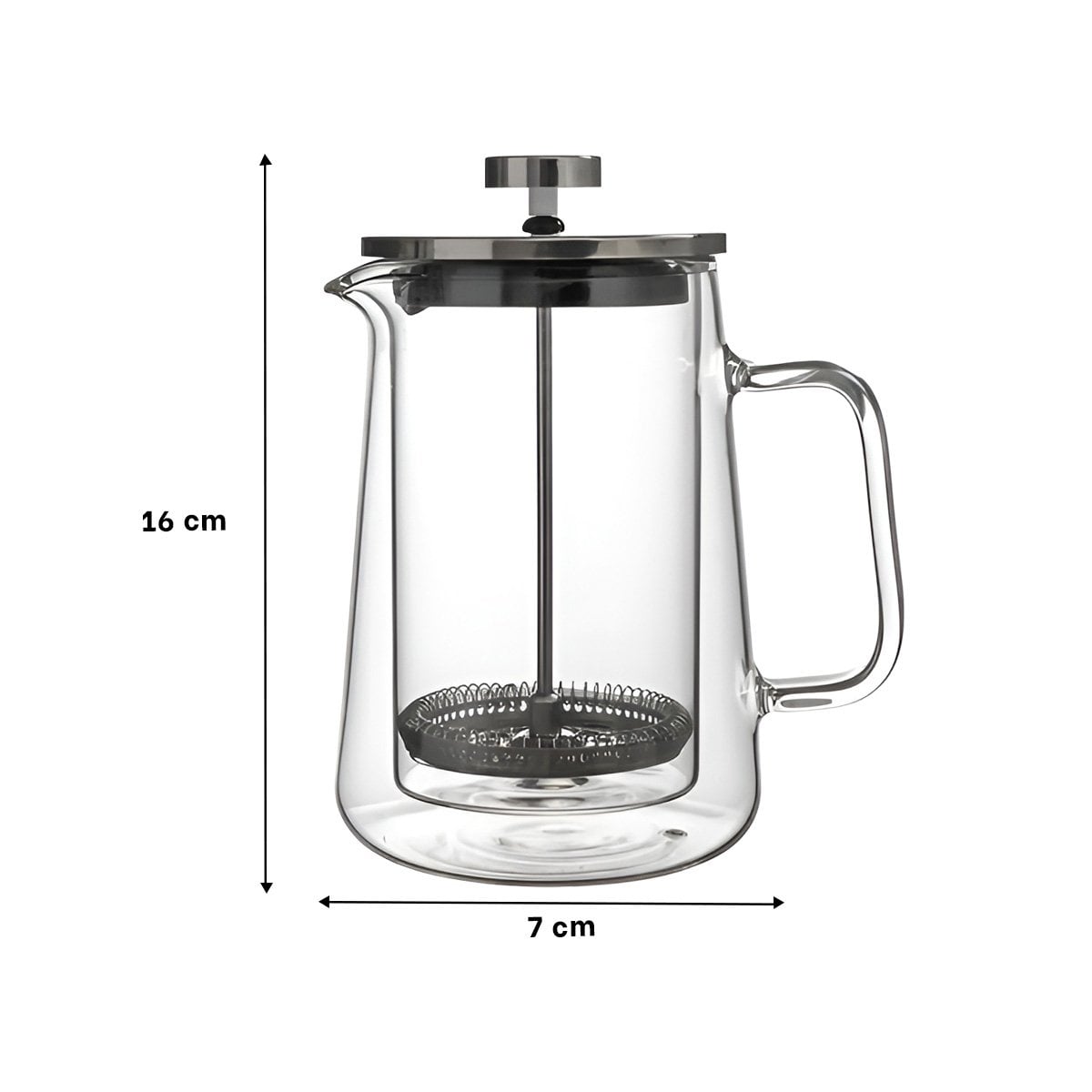 PACK2 PRENSA DE COLOR TRANSPARENTE 350ML PARA CAFE EN BOROSILICATO Y ACERO - 4