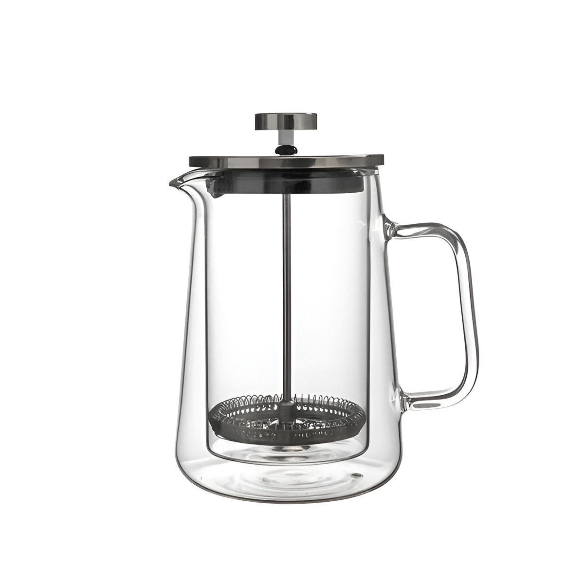 CAFETERA 350ML CON ESTRUCTURA EN BOROSILICATO Y ACERO DE COLOR TRANSPARENTE Y+PAPEL REGALO - 1