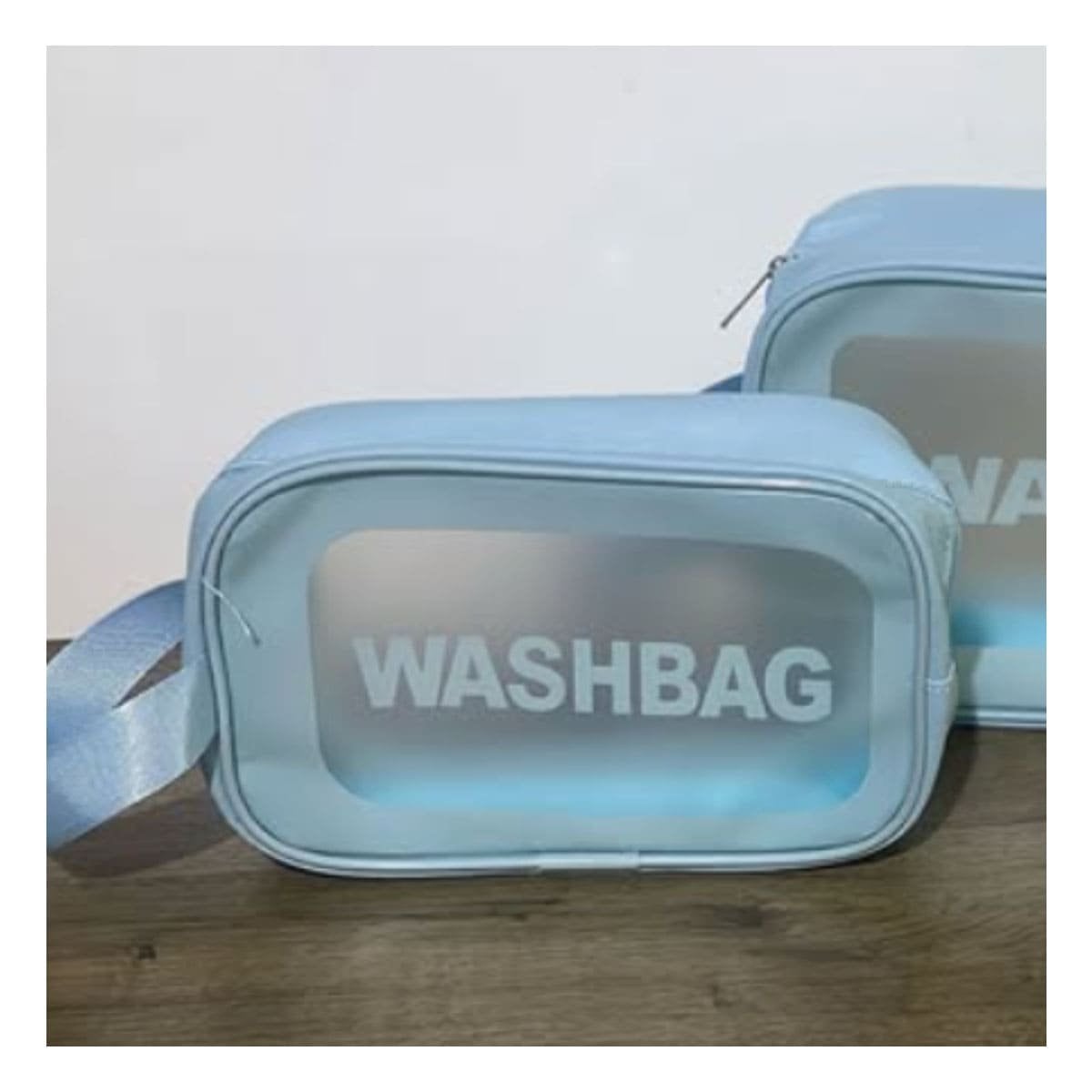 BOLSO COMPACTO 22X13X7CM DE COLOR CELESTE PARA VIAJE Y+PAPEL REGALO - 5