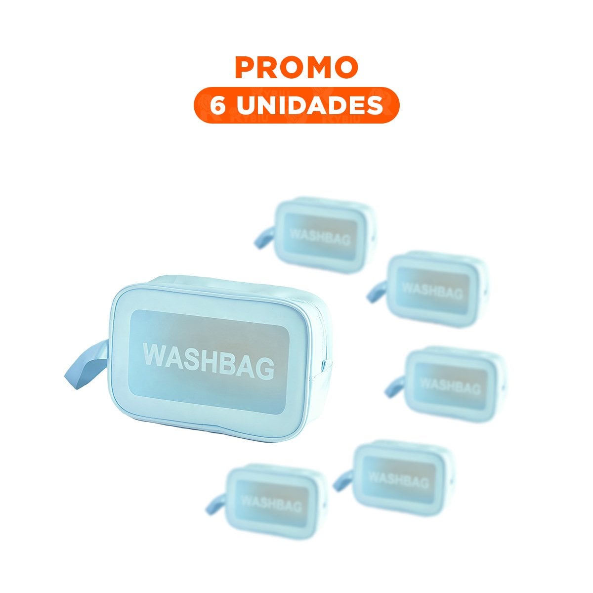 PACK6 BOLSO DE ASEO PERSONAL 22X13X7CM DE COLOR CELESTE - 1