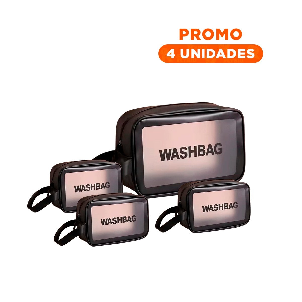 PACK4 ESTUCHE DE ASEO 22X13X7CM DE COLOR NEGRO RECTANGULAR Y+REGALO STICKER - 1