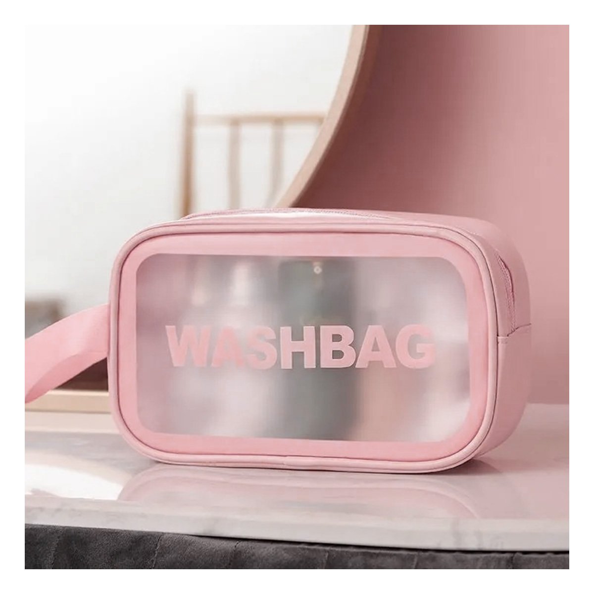 PACK4 ESTUCHE DE ASEO 22X13X7CM DE COLOR ROSADO RECTANGULAR Y+REGALO STICKER - 3