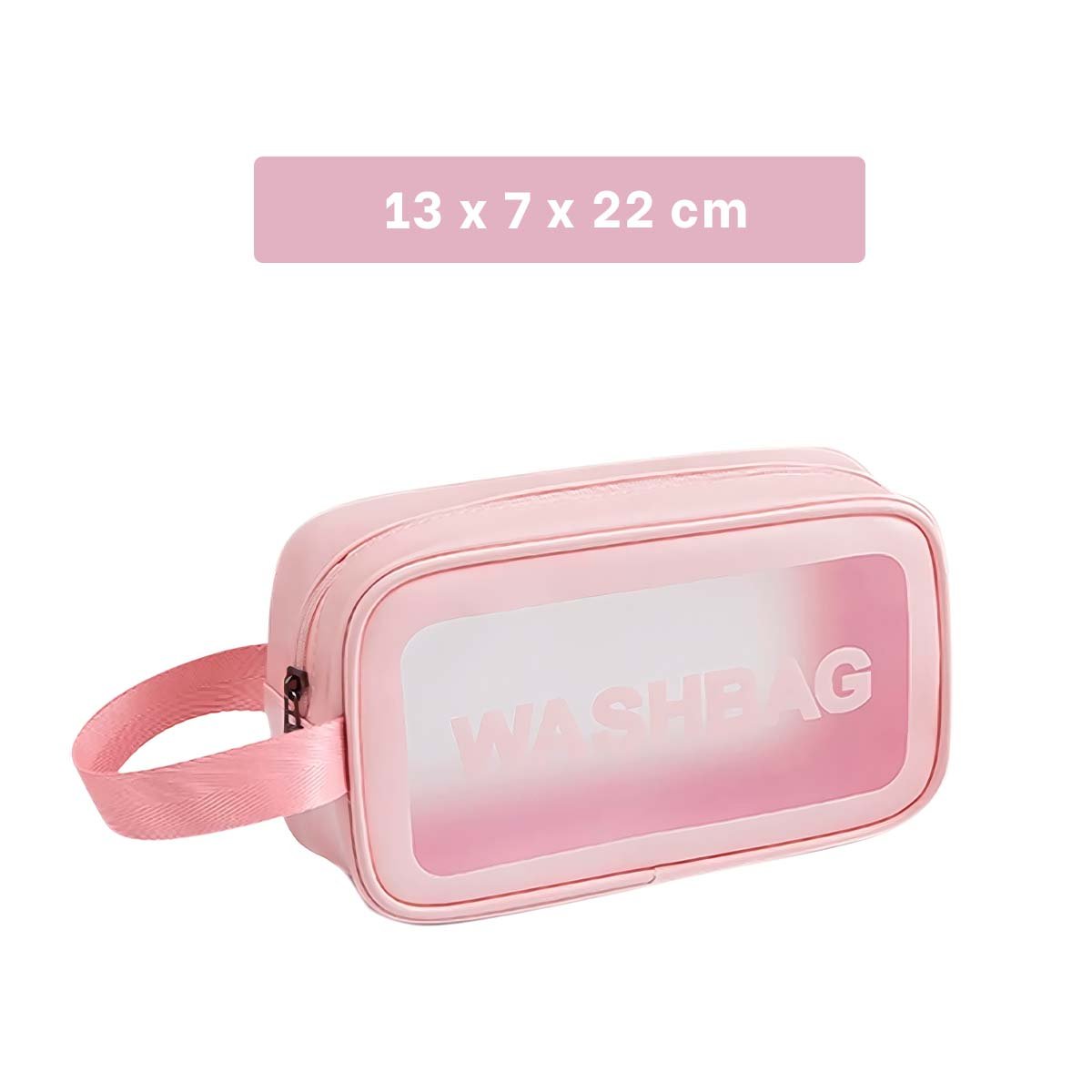PACK4 ESTUCHE DE ASEO 22X13X7CM DE COLOR ROSADO RECTANGULAR Y+REGALO STICKER - 4