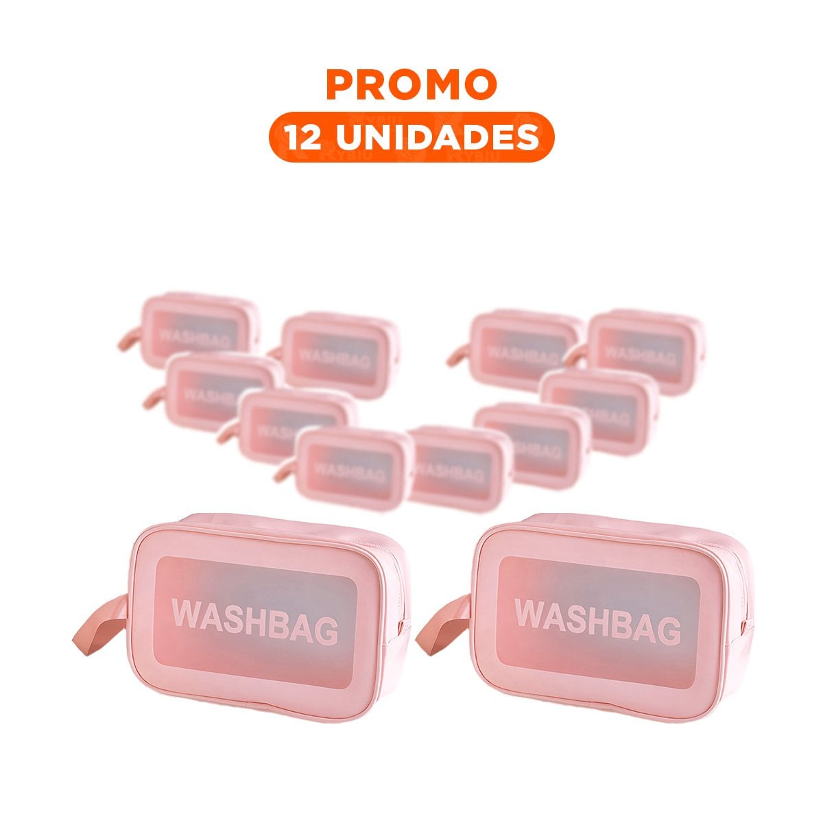 PACK12 BOLSO MINIMALISTA 22X13X7CM DE COLOR ROSADO Y+REGALO STICKER - 1