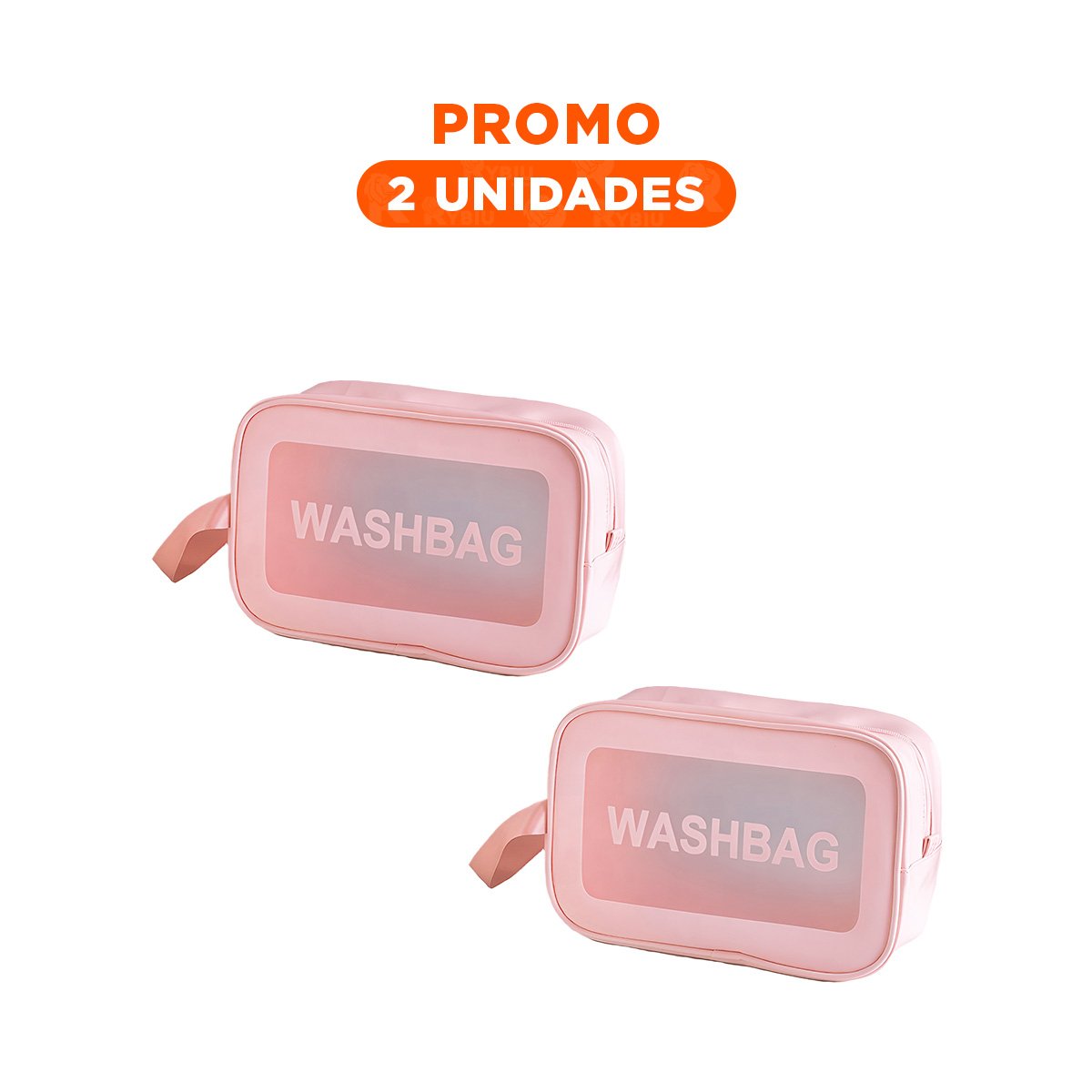 PACK2 ESTUCHE PARA VIAJE 22X13X7CM DE COLOR ROSADO RECTANGULAR - 1