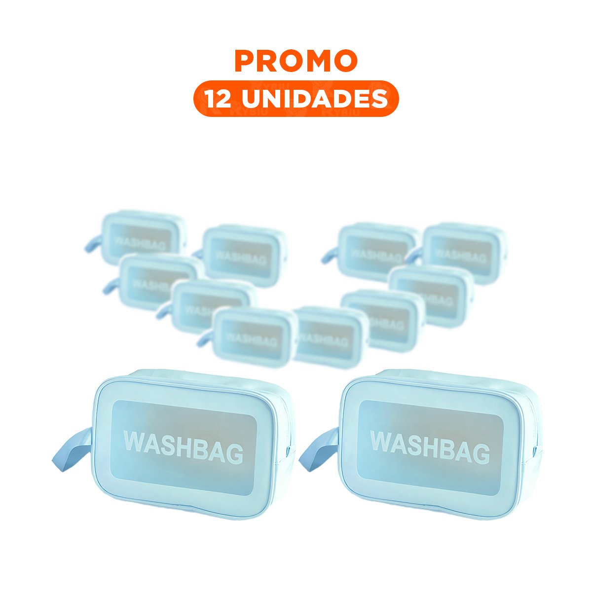 PACK12 BOLSO MINIMALISTA 22X13X7CM DE COLOR CELESTE Y+REGALO STICKER - 1