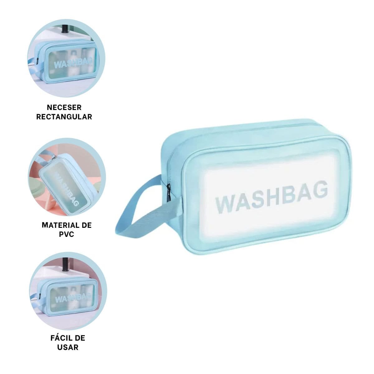 ESTUCHE COMPACTO 22X13X7CM DE COLOR CELESTE RECTANGULAR - 3