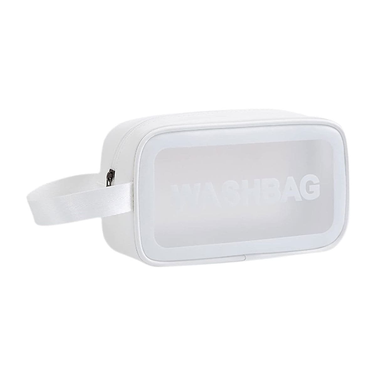 BOLSO COMPACTO 22X13X7CM DE COLOR BLANCO PARA VIAJE Y+PAPEL REGALO - 1