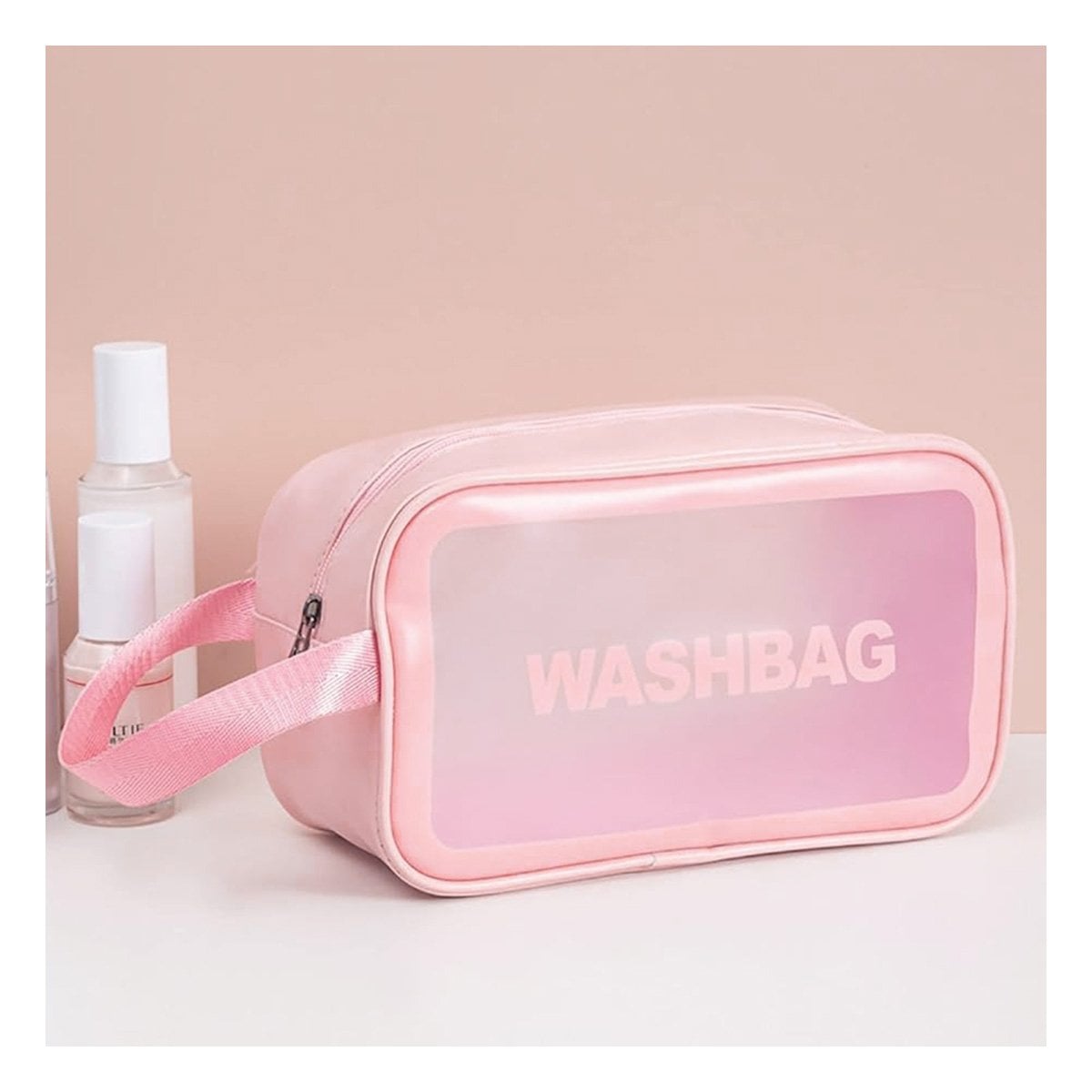 COSMETIQUERA COMPACTA 22X13X7CM DE COLOR ROSADO Y+REGALO STICKER - 5