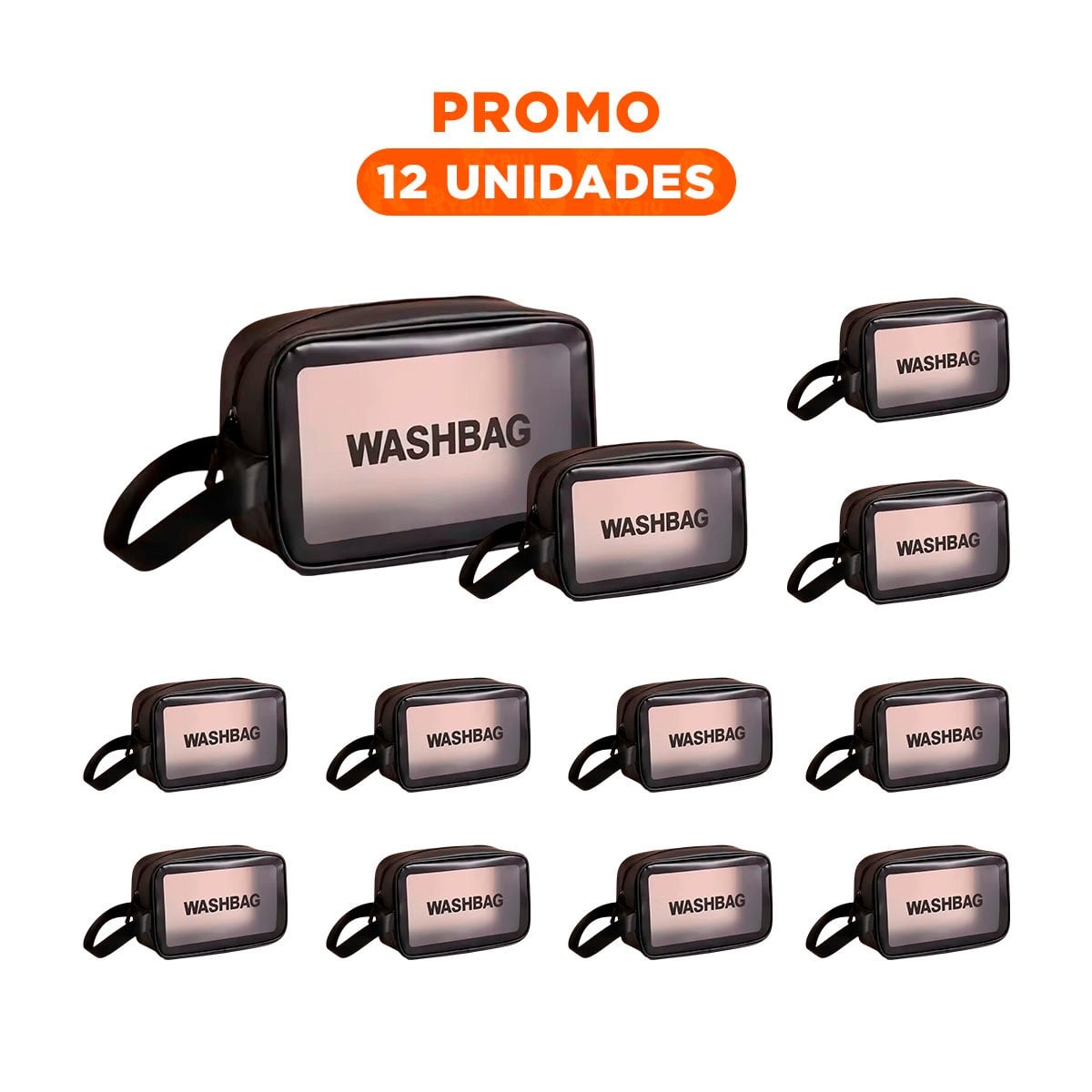 PACK12 BOLSO MINIMALISTA 22X13X7CM DE COLOR NEGRO Y+REGALO STICKER - 1