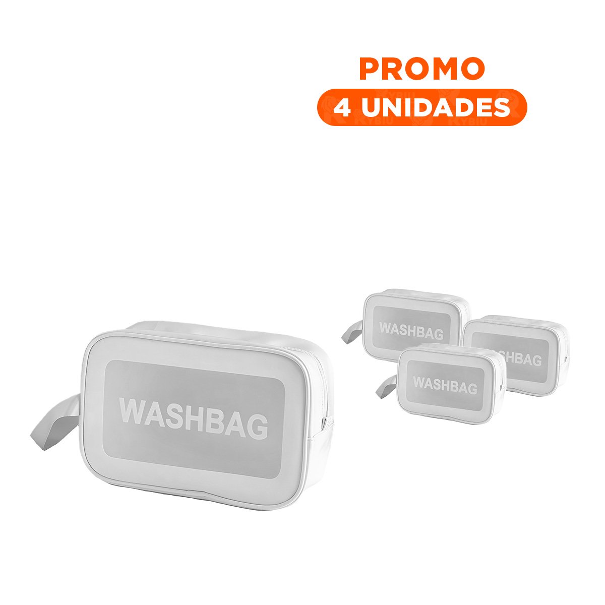 PACK4 ESTUCHE DE ASEO 22X13X7CM DE COLOR BLANCO RECTANGULAR Y+REGALO STICKER - 1