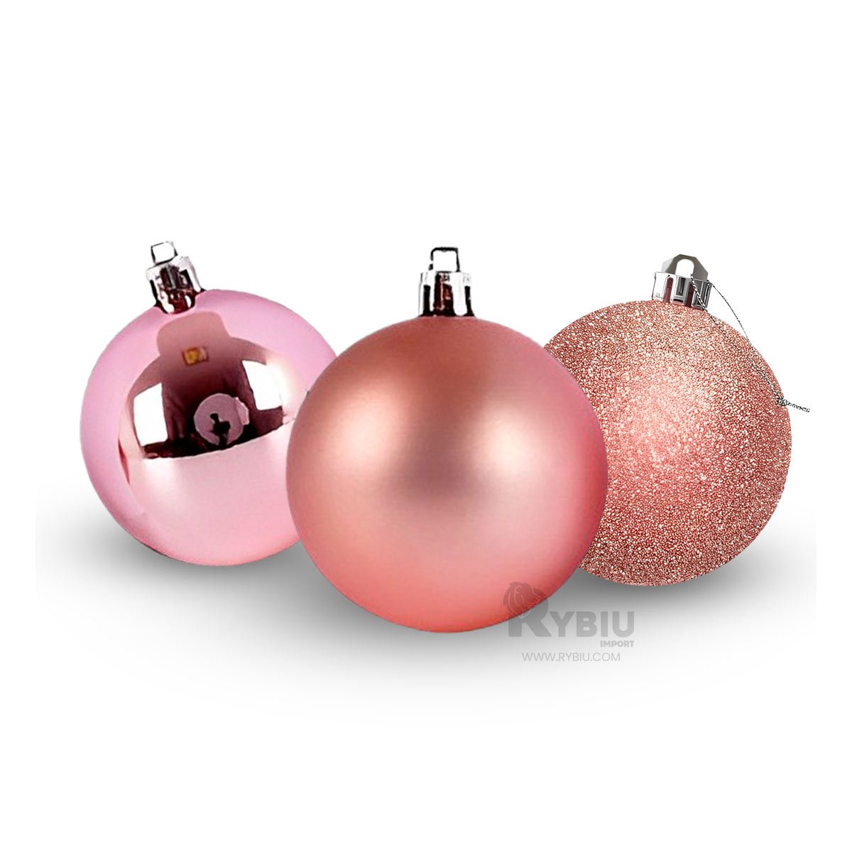 PACK4 PIEZAS FESTIVAS DE DECORACION NAVIDENA BOLAS ORO ROSA PARA ARBOL - 5