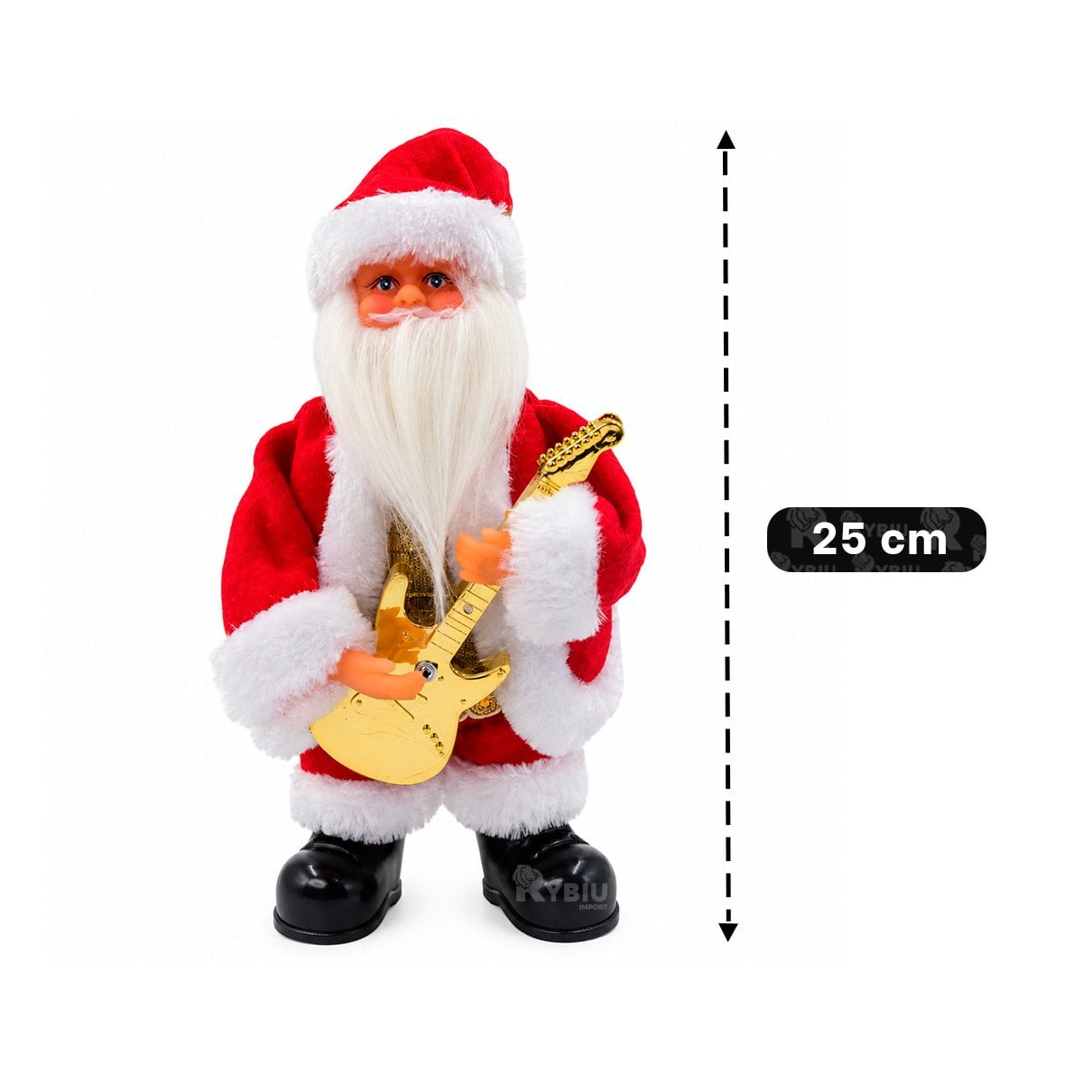 PACK2 MUNECO CLASICO PAPA NOEL CON GUITARRA 25 CM ROJO FIGURA DECORATIVA - 3