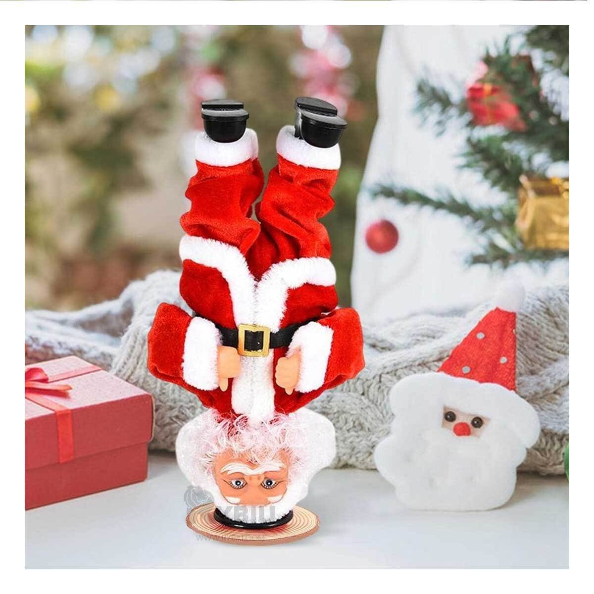 PACK4 FIGURA 27 CM PAPA NOEL DE CABEZA GIRATORIO ROJO EN REPISA - 2